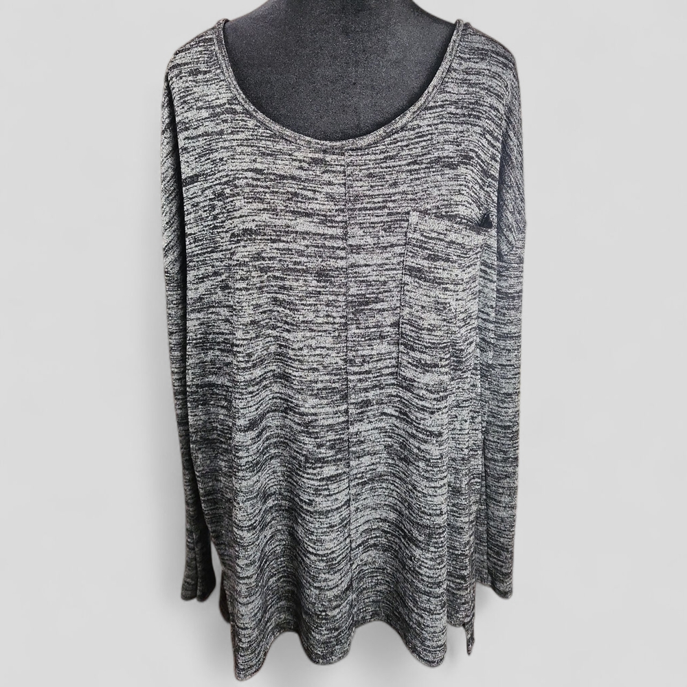 BANANA REPUBLIC | Cozy Marled Women's Black and White Knit Tunic w/ Pocket‎ | XL